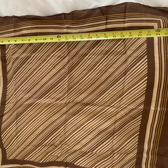 Vintage Striped Brown Handkerchief Neckerchief Scarf - Picture 4 of 6